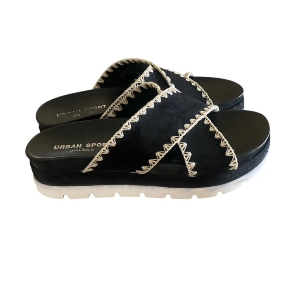 J/Slides Urban Sport Black Slide Sandal 9.5